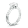 Thumbnail Image 2 of 1 CT. Certified Diamond Solitaire Double Row Engagement Ring in 14K White Gold