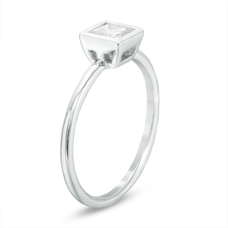1/2 CT. Certified Princess-Cut Diamond Solitaire Engagement Ring in 14K White Gold