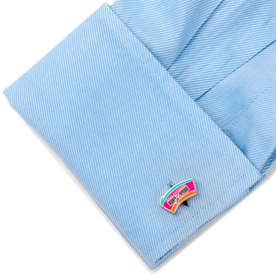 NBA Classic San Antonio Spurs Logo Enamel Cuff Links in White Rhodium Brass