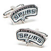 Thumbnail Image 1 of NBA San Antonio Spurs Logo Enamel Cuff Links in White Rhodium Brass