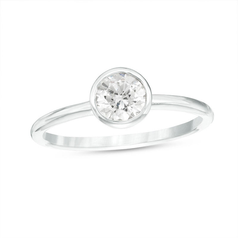Main Image 1 of 1/2 CT. Certified Diamond Solitaire Engagement Ring in 14K White Gold