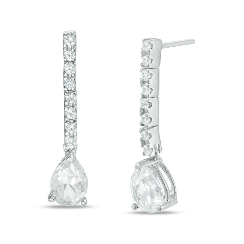 Sapphire dangle shop earrings white gold