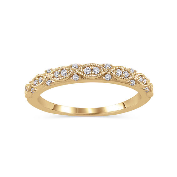 1/8 CT. T.W Diamond Art Deco Anniversary Band in 14K Gold 1/8 CT. T.W Diamond Art Deco Anniversary Band in 14K Gold