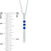 Thumbnail Image 2 of Lab-Created Blue Sapphire Linear Three Stone Bar Pendant in Sterling Silver