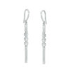Thumbnail Image 1 of Lab-Created White Sapphire Three Stone Bar Drop Earrings in Sterling Silver