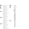 Thumbnail Image 2 of Lab-Created White Sapphire Three Stone Bar Drop Earrings in Sterling Silver