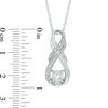 Thumbnail Image 2 of 5.0mm Lab-Created White Sapphire and Diamond Accent Double Row Infinity Pendant in Sterling Silver