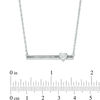 Thumbnail Image 1 of 5.0mm Heart-Shaped Lab-Created White Sapphire and Diamond Accent Bar Necklace in Sterling Silver