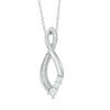Thumbnail Image 1 of Lab-Created White Sapphire and Diamond Accent Three Stone Infinity Pendant in Sterling Silver