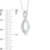 Thumbnail Image 2 of Lab-Created White Sapphire and Diamond Accent Three Stone Infinity Pendant in Sterling Silver