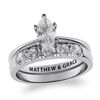 Thumbnail Image 1 of Personalized Marquise White Topaz Bridal Set in Sterling Silver (1 Line)