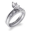 Thumbnail Image 1 of Personalized Marquise White Topaz Bridal Set in Sterling Silver (1 Line)