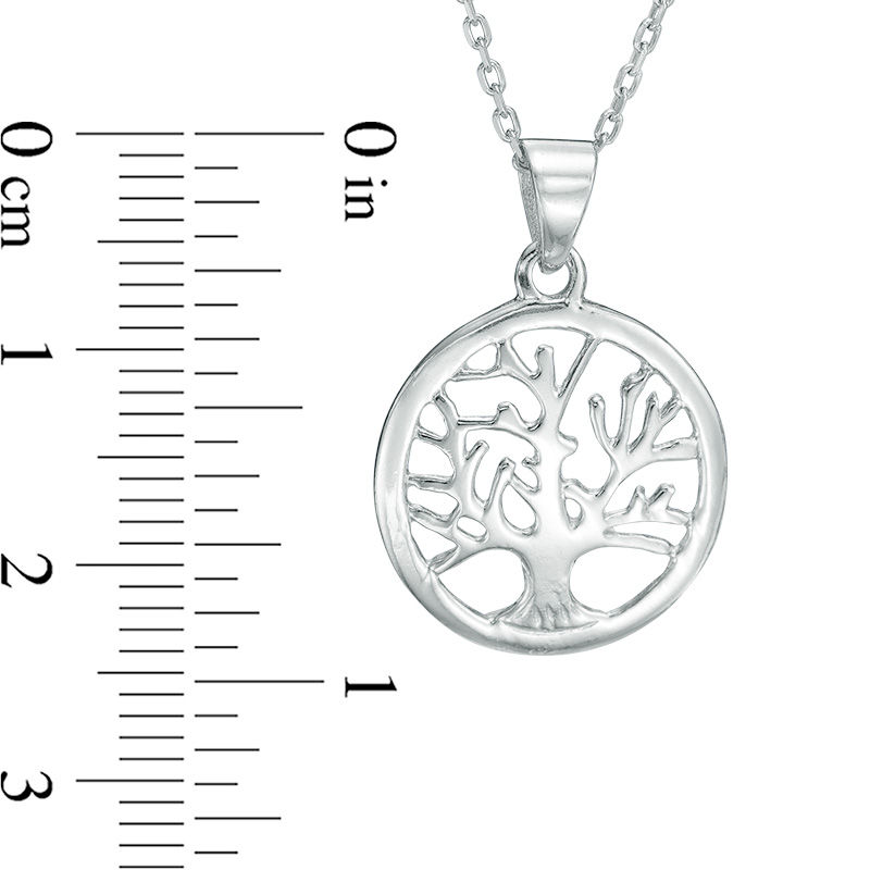 Tree of Life Circle Pendant in Sterling Silver