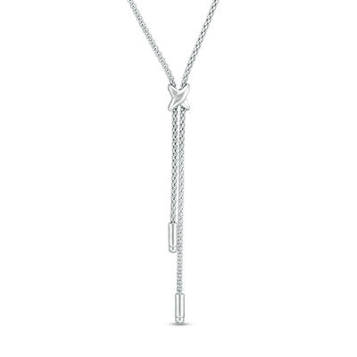 Silver Colored Y Style Lariat Choose Happy 20 Necklace