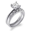 Thumbnail Image 2 of Personalized Princess-Cut White Topaz Bridal Set in Sterling Silver (1 Line)