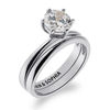 Thumbnail Image 1 of Personalized White Topaz Solitaire Bridal Set in Sterling Silver (1 Line)