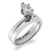 Thumbnail Image 2 of Personalized Marquise White Topaz Solitaire Bridal Set in Sterling Silver (1 Line)