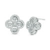 Thumbnail Image 1 of 1/2 CT. T.W. Diamond Clover Stud Earrings in 10K White Gold