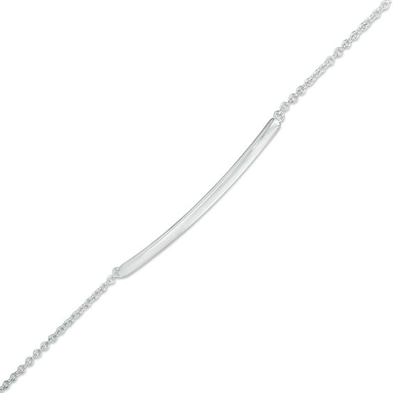 Curved Bar Bracelet in Sterling Silver