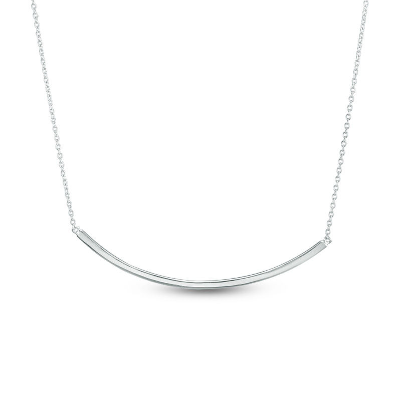 Curved Bar Necklace in Sterling Silver