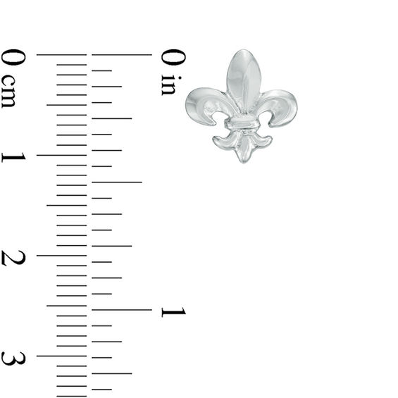 Fleur-de-Lis Stud Earrings in Sterling Silver