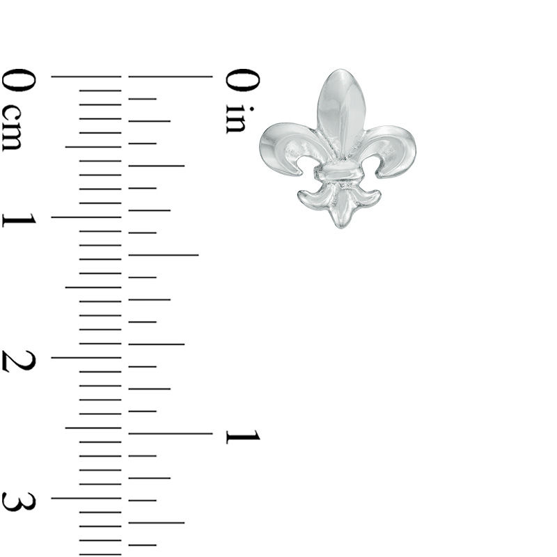Main Image 2 of Fleur-de-Lis Stud Earrings in Sterling Silver