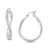 Thumbnail Image 1 of 20mm Diamond-Cut Twisted Hoop Earrings in Sterling Silver