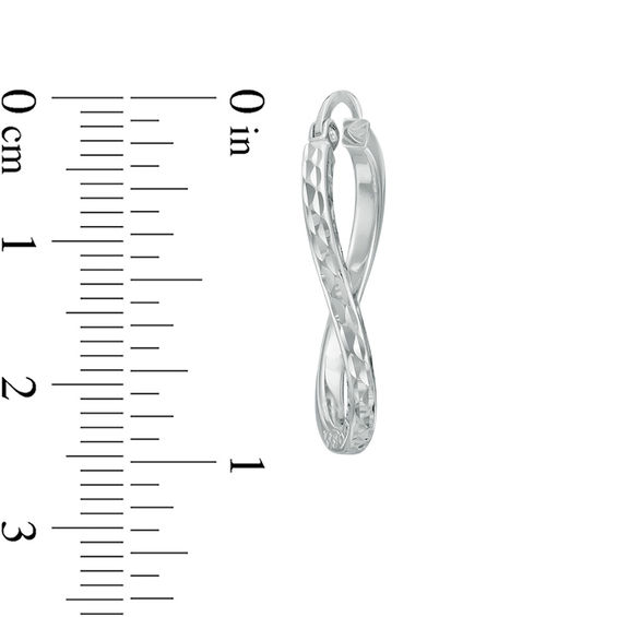 20mm Diamond-Cut Twisted Hoop Earrings in Sterling Silver