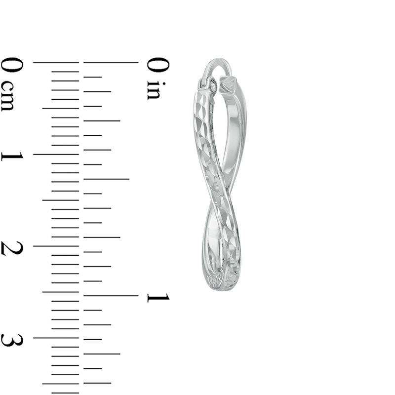Main Image 2 of 20mm Diamond-Cut Twisted Hoop Earrings in Sterling Silver