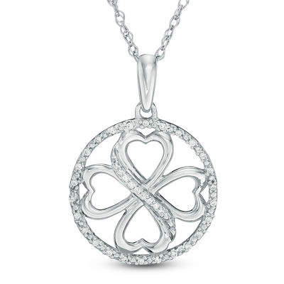 Four Leaf Clover Circle Pendant 
