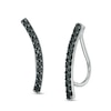 Thumbnail Image 1 of 1/6 CT. T.W. Black Diamond Curved Bar Crawler Earrings in Sterling Silver