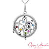 Thumbnail Image 3 of Open Hearts Family by Jane Seymour™ Birthstone Circle Pendant in Sterling Silver (7 Stones and Two Lines)
