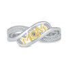 Thumbnail Image 1 of Diamond Accent "MOM" Crossover Ring in Sterling Silver and 10K Gold
