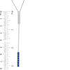 Thumbnail Image 2 of Lab-Created Blue and White Sapphire Double Bar Lariat-Style Necklace in Sterling Silver