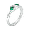 Thumbnail Image 1 of Lab-Created Emerald and Diamond Accent Infinity Ring in Sterling Silver