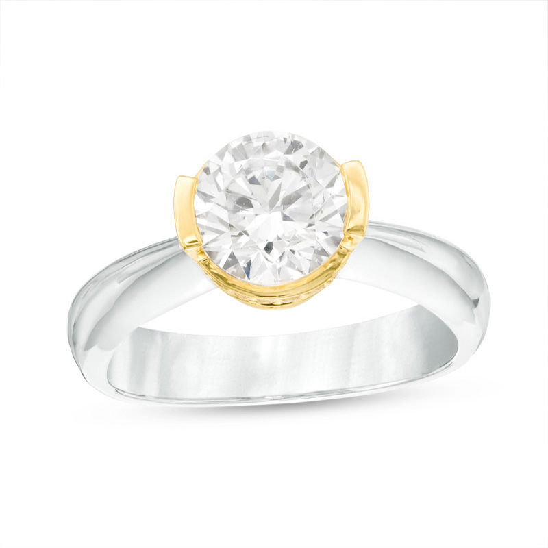 Main Image 1 of 1-1/2 CT. T.W. Certified Diamond Solitaire Engagement Ring in 14K Two-Tone Gold