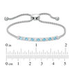 Thumbnail Image 1 of Swiss Blue Topaz and Lab-Created White Sapphire Bolo Bracelet in Sterling Silver - 8.5"