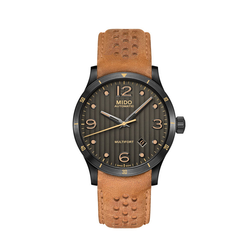 Main Image 1 of Men's MIDO® Multifort Automatic Strap Grey PVD Watch with Grey Dial (Model: M025.407.36.061.10)