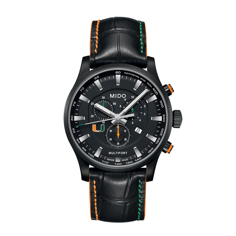 Men's MIDO® Multifort Canes Limited Edition Chronograph Strap Watch with Black Dial (Model: M005.417.16.054.20)