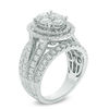 Thumbnail Image 2 of 3 CT. T.W. Quad Diamond Oval Frame Multi-Row Vintage-Style Engagement Ring in 14K White Gold