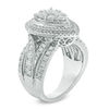 Thumbnail Image 1 of 2 CT. T.W. Composite Diamond Pear Frame Multi-Row Vintage-Style Engagement Ring in 14K White Gold