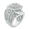 Thumbnail Image 2 of 10 CT. T.W. Composite Diamond Double Cushion Frame Multi-Row Engagement Ring in 14K White Gold