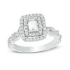 Thumbnail Image 1 of Vera Wang Love Collection 1 CT. T.W. Emerald-Cut Diamond Twist Shank Engagement Ring in 14K White Gold