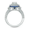 Thumbnail Image 2 of Vera Wang Love Collection 1-1/3 CT. T.W. Princess-Cut Diamond and Sapphire Frame Engagement Ring in 14K White Gold