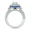 Thumbnail Image 3 of Vera Wang Love Collection 1-1/3 CT. T.W. Princess-Cut Diamond and Sapphire Frame Engagement Ring in 14K White Gold