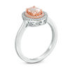 Thumbnail Image 1 of Oval Morganite and 1/6 CT. T.W. Diamond Double Frame Ring in 10K Two-Tone Gold