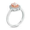 Thumbnail Image 2 of Oval Morganite and 1/6 CT. T.W. Diamond Double Frame Ring in 10K Two-Tone Gold
