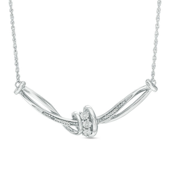 Diamond Accent Twist Knot Necklace in Sterling Silver Zales