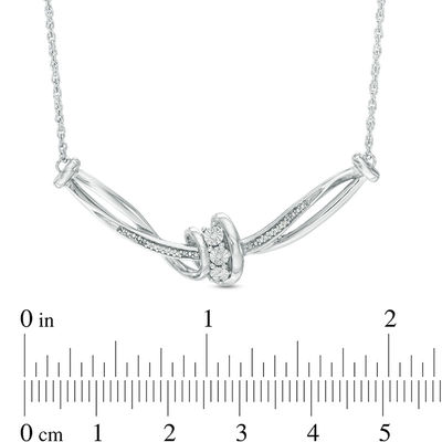 Antique silver look knot effect statement necklace