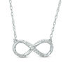Thumbnail Image 0 of 1/10 CT. T.W. Diamond Infinity Necklace in Sterling Silver